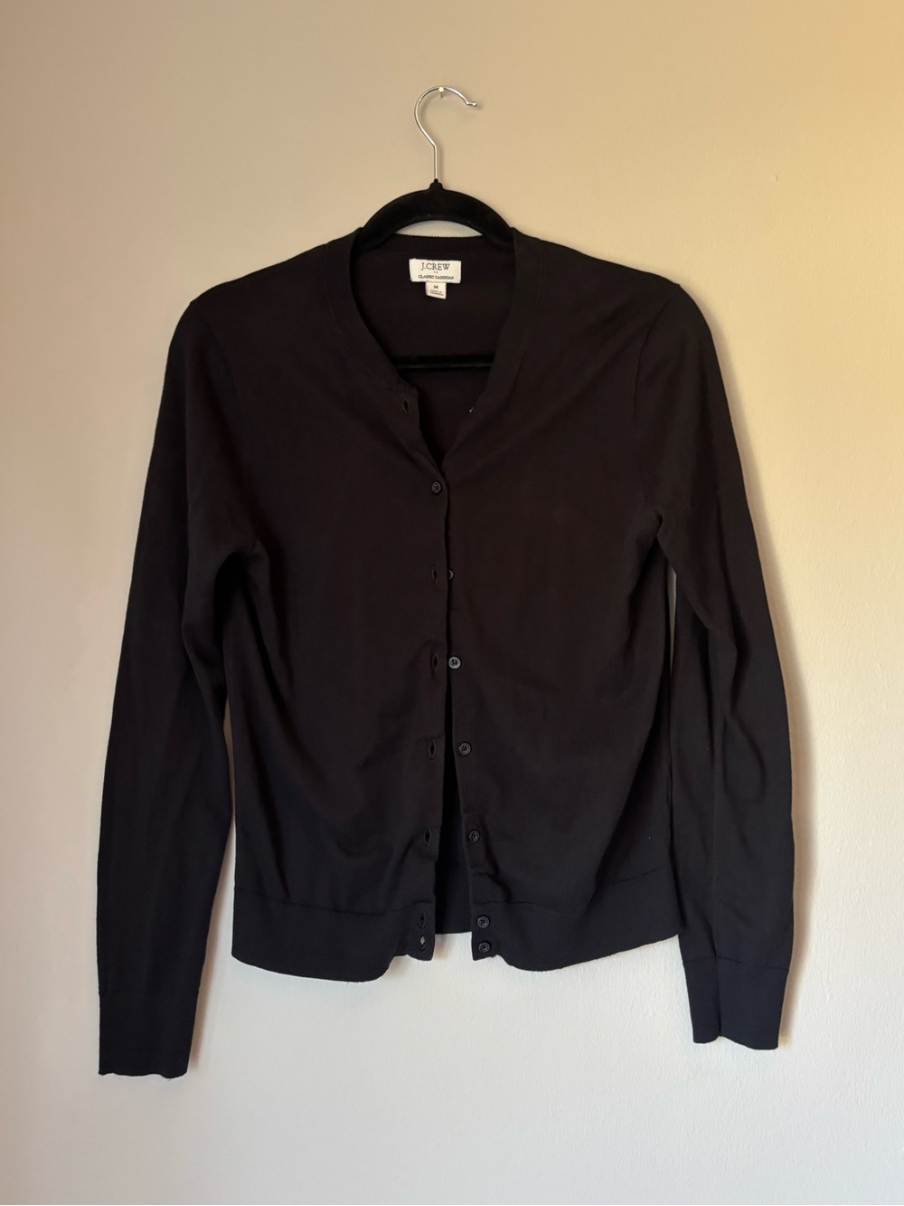 J.Crew Black Button-Up Cardigan and Shell size M